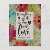 1 Korintiërs 16 14 Alles in de liefde Bijbelvers Briefkaart (Voorkant)