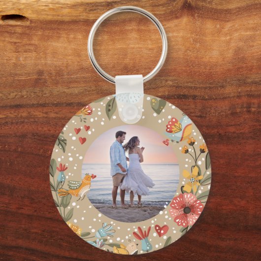 1 Korintiërs 16:14 Bloemvogels van Boho met foto Sleutelhanger (Achterkant)