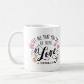 1 Korintiërs 16:14 Doe alles in liefde Koffiemok (Links)