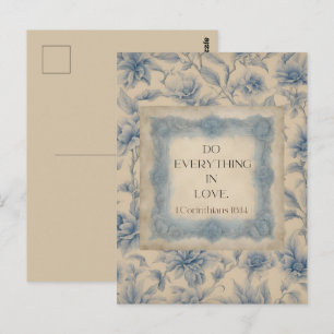 1 Korintiërs 16:14 Doe Alles in Liefde Vintage  Briefkaart