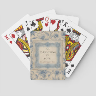 1 Korintiërs 16:14 Doe Alles in Liefde Vintage Pokerkaarten