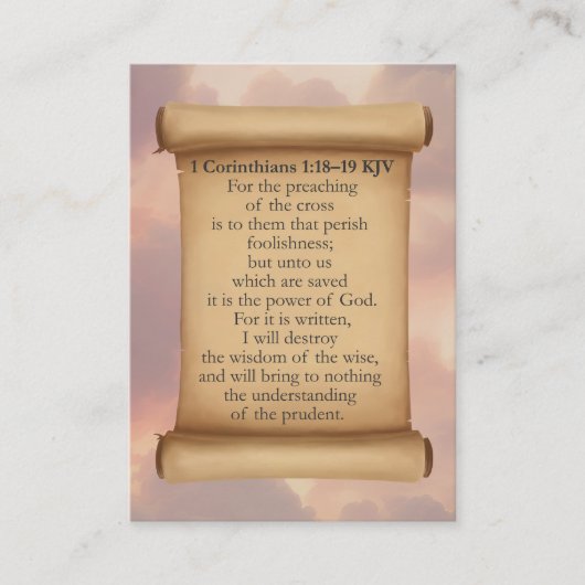 1 Korintiërs 1:18-19 KJV Kaarten - Splinterd Cross Visitekaartje (Voorkant)
