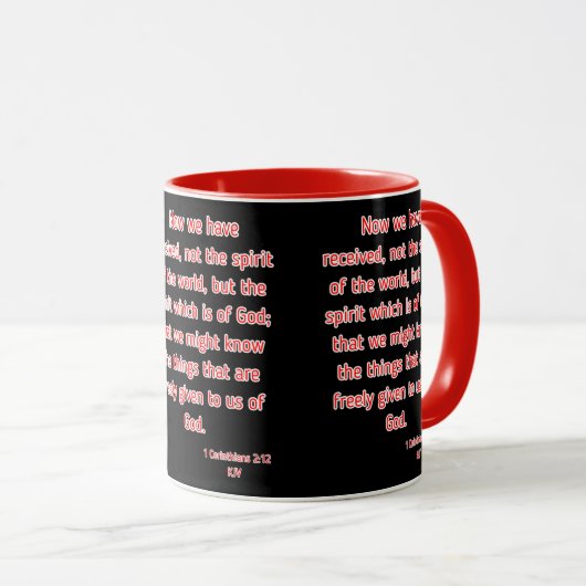 1 Korintiërs 2:12 KJV Bijbel Verse tweekleurig Mok (Voorkant rechts)