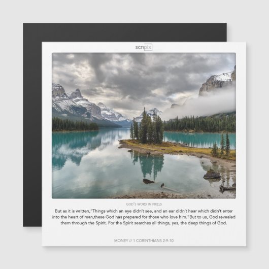 1 Korintiërs 2:9-10 GELD SCRIPIX magnetische kaart Magnetische Uitnodiging (Voorkant / Achterkant)