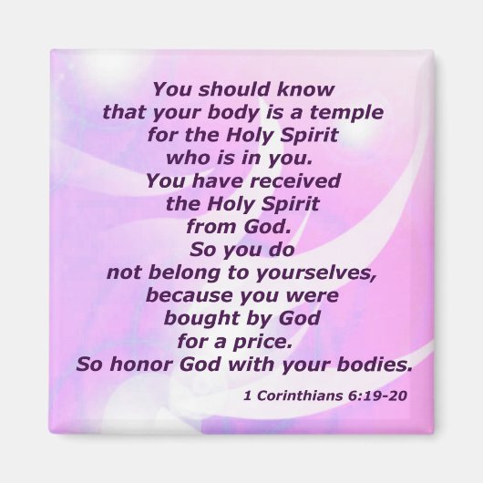 1 Korintiërs 6:19-20 Magneet (Voorkant)