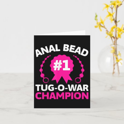 #1 Kral Tug O War Kampioen Grappig Volwassenen Hum Kaart (Gele Bloem)