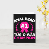 #1 Kral Tug O War Kampioen Grappige Volwassene Hum Kaart (Gele Bloem)