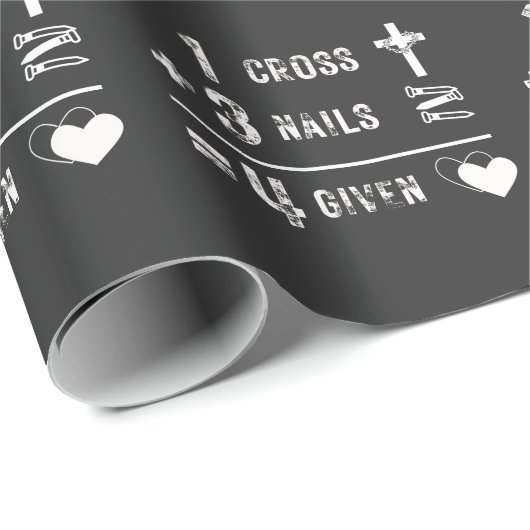 1 kruis 3 spijkers 4gegeven Christelijk paasgeloof Cadeaupapier (Rol Hoek)