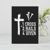 1 Kruis 3 Spijkers Vergeven Jezus Christelijk Pase Feestdagenkaart (Staand voorkant)