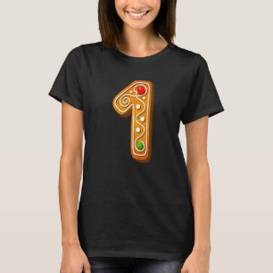 1 kutst Capital Kerstkoekje Alphabet Number T-shirt