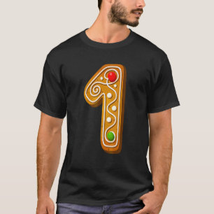 1 kutst Capital Kerstkoekje Alphabet Number T-shirt