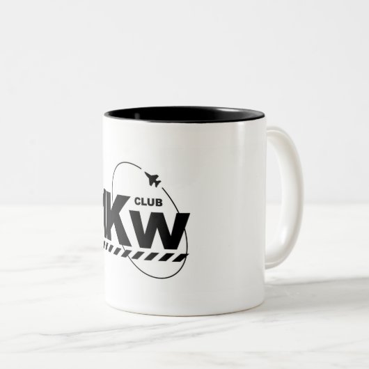 1 kw tweekleurige koffiemok (Voorkant rechts)