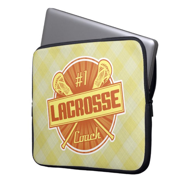 #1 Lacrosse Coach-laptop Hoesje Laptop Sleeve (Voorkant Links)