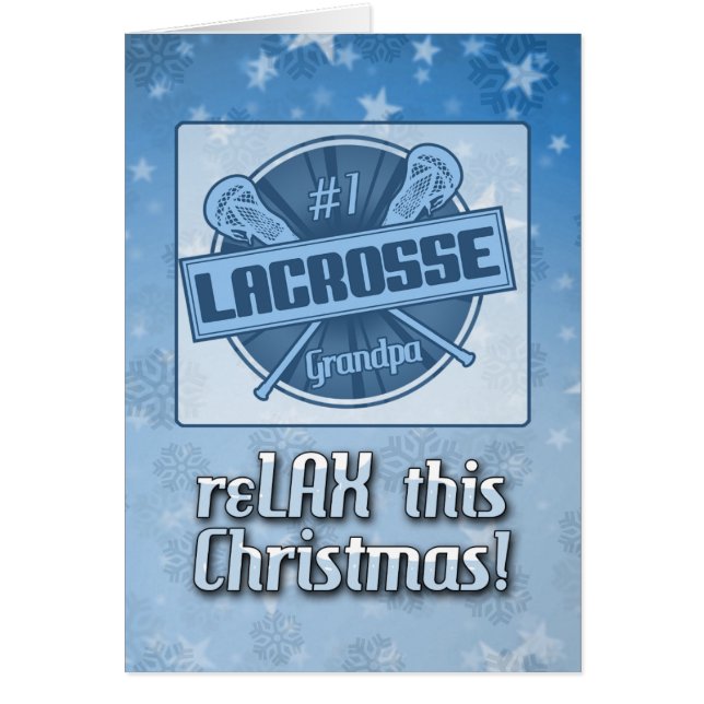 #1 Lacrosse Grandpa kerstKaart,  (Voorkant)