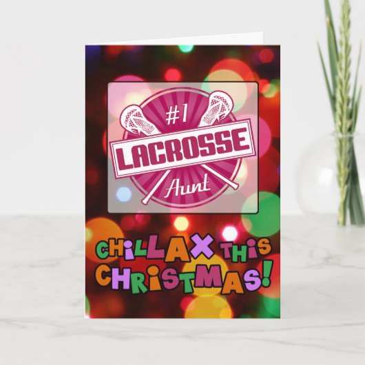 #1 Lacrosse tante Kerstmis Kaart (Voorkant)