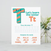 1 Learn To Spell Letter T Teacher Home Schooling (Staand voorkant)