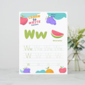 1 Learn To Spell Letter W Teacher Home Schooling (Staand voorkant)