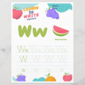 1 Learn To Spell Letter W Teacher Home Schooling (Voorkant)
