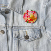 #1 Leraar knopen RODE Witte Roos Bloemen Helder Ronde Button 5,7 Cm (In situ)