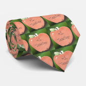 #1 leraar op appels stropdas (Opgerold)