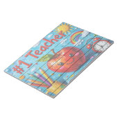 #1 Leraar waardering illustratie Notitieblok (Schuin)