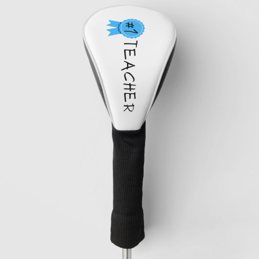 #1 Leraar Wit Golfheadcover (Voorkant)