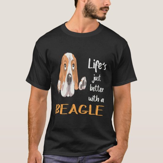 1 Leven is gewoon beter met een Beagle T-shirt (Voorkant)