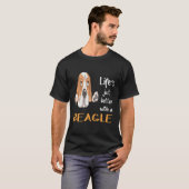 1 Leven is gewoon beter met een Beagle T-shirt (Voorkant volledig)