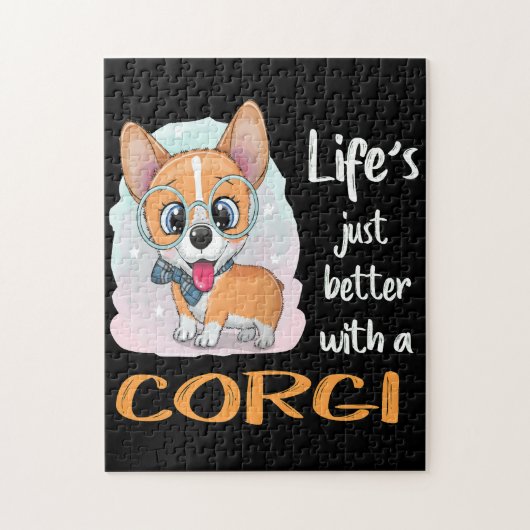 1 leven is gewoon beter met een corgi legpuzzel (Verticaal)