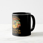 1 leven is goed een hond maakt het beter mok (Voorkant rechts)