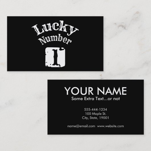 1 - Lucky Number 1 Luck Visitekaartje (Voorkant / Achterkant)