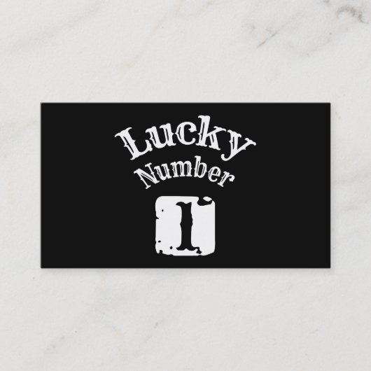 1 - Lucky Number 1 Luck Visitekaartje (Voorkant)
