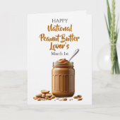 1 maart is Nationale Pindakaas Liefhebbers Dag Kaart (Voorkant)