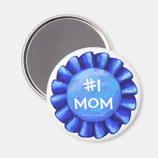 #1 Mam Blue Ribbon Round Magnet (Voorkant / Achterkant)