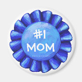 #1 Mam Blue Ribbon Round Magnet (Voorkant)