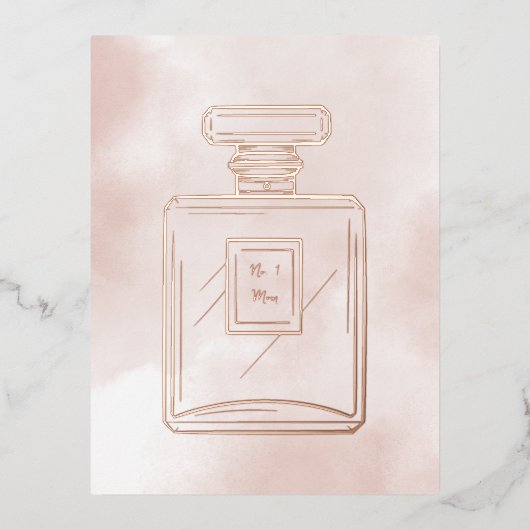 1 Mam Elegant Waterverf Moederdag Folie Feestdagen Briefkaart (Voorkant)