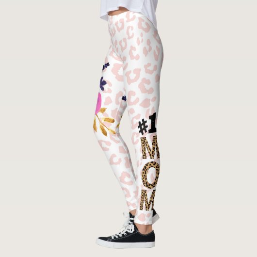 #1 Mam, Moederdag Floral Animal Print Leggins L Leggings (Links)