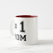 #1 Mam (nummer één moeder) Tweekleurige Koffiemok (Voorkant links)