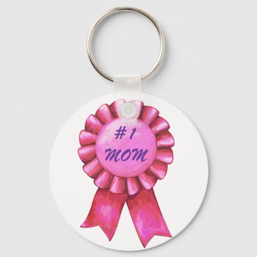 #1 Mam Pink Ribbon Sleutelhanger (Voorkant)