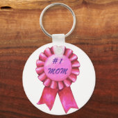 #1 Mam Pink Ribbon Sleutelhanger (Voorkant)