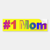 #1 Mam Rainbow 3D Gele Bumpersticker (Voorkant)