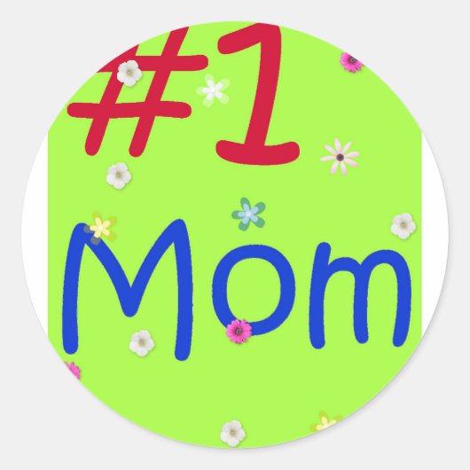 #1 Mam Ronde Sticker (Voorkant)