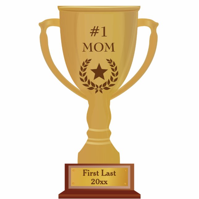 # 1 mam Trophy Award Foto scculptuur Staand Fotobeeldje (Voorkant)