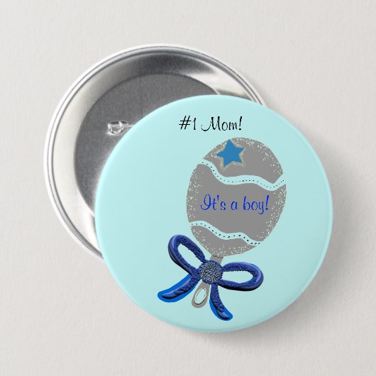 #1 Mam voor New Baby Blue Button (Voorkant /achterkant)