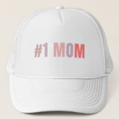 #1 Mama Retro Roze Trucker Hoed | Beste moeder ooi Pet (Voorkant)