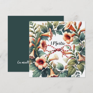  1 Martie Kaart met Bloemenkrans