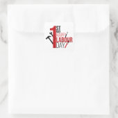 1 mei Gelukkige Dag van de Arbeid Vierkante Sticker (Tas)