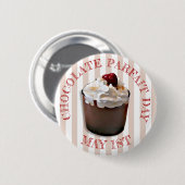 1 mei is Chocolate Parfait Day Holiday Button (Voorkant /achterkant)