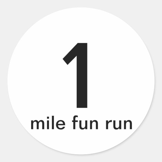 1 Mile Fun Run Sticker (Voorkant)