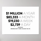 1 miljoen per jaar | Motivatie prijsopgave Poster (Voorkant)